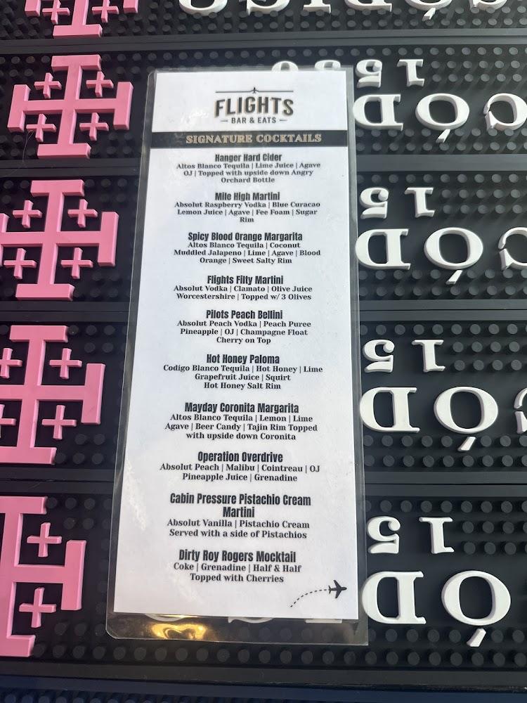 Flights Bar and Eats Menu image 2